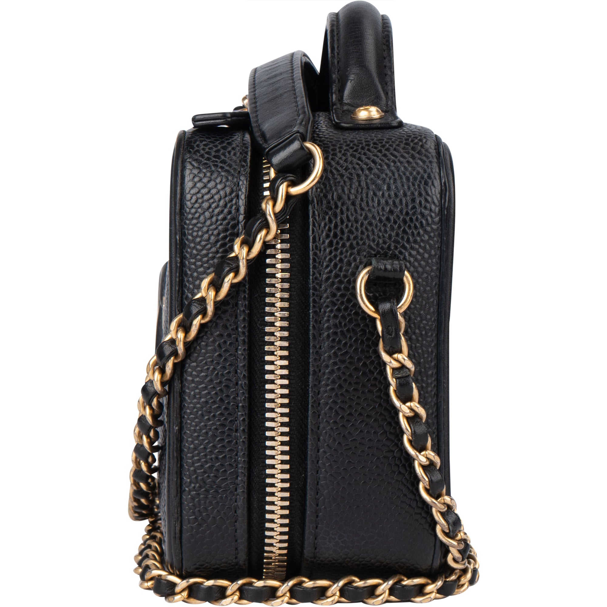 Chanel Caviar Leather CC Filigree Handbag - vintageandkickz