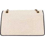 Chanel Striped Cotton Single Flap Crossbody Bag