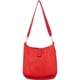 Hermès Rouge Togo Leather Evelyne II GM Crossbody Bag