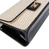 Chanel Striped Cotton Single Flap Crossbody Bag