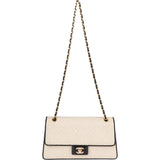 Chanel Striped Cotton Single Flap Crossbody Bag