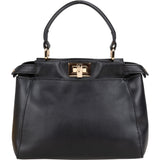 Fendi Black Leather Peekaboo Handbag