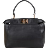 Fendi Black Leather Peekaboo Handbag