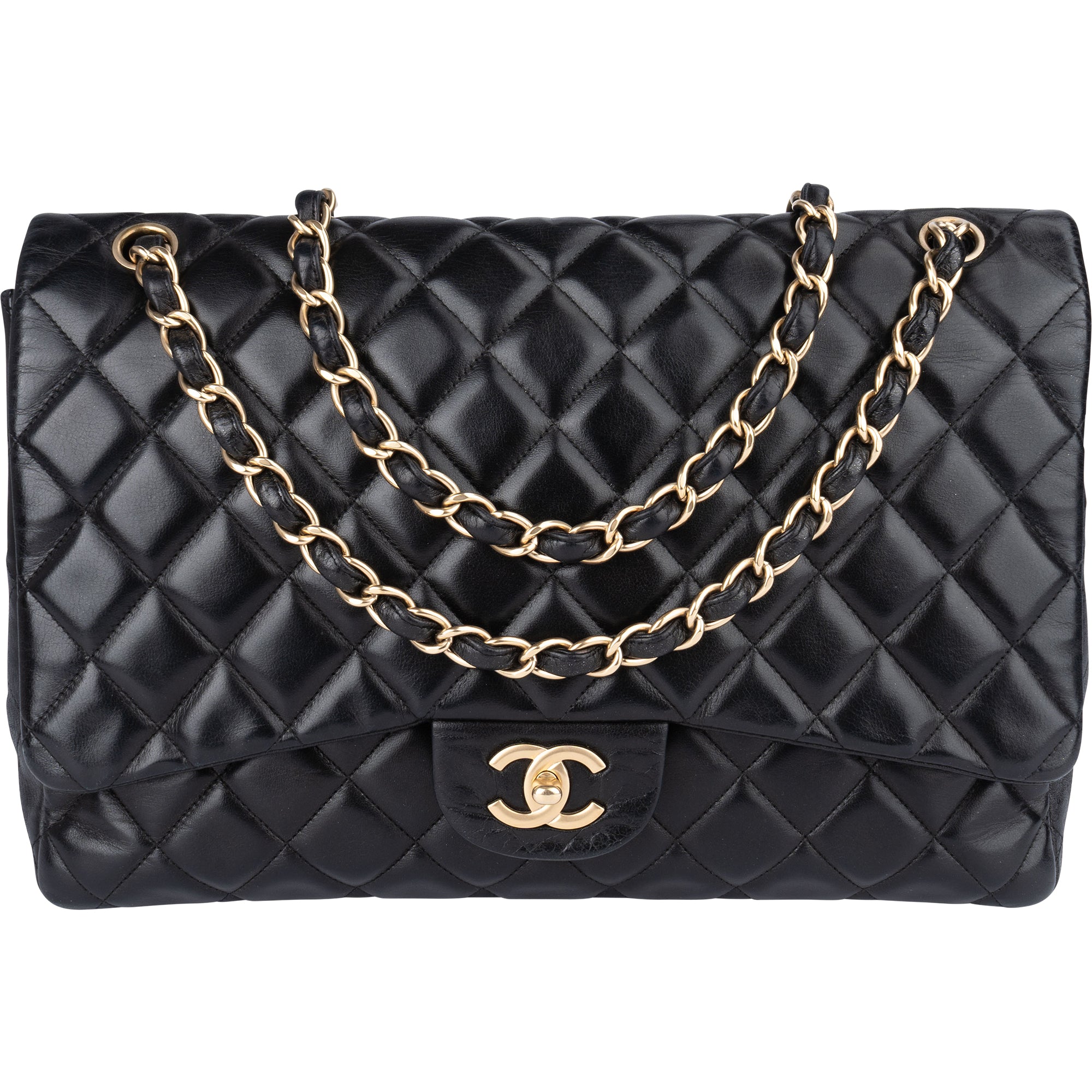 Chanel Quilted Lambskin Maxi Single Flap Crossbody - vintageandkickz