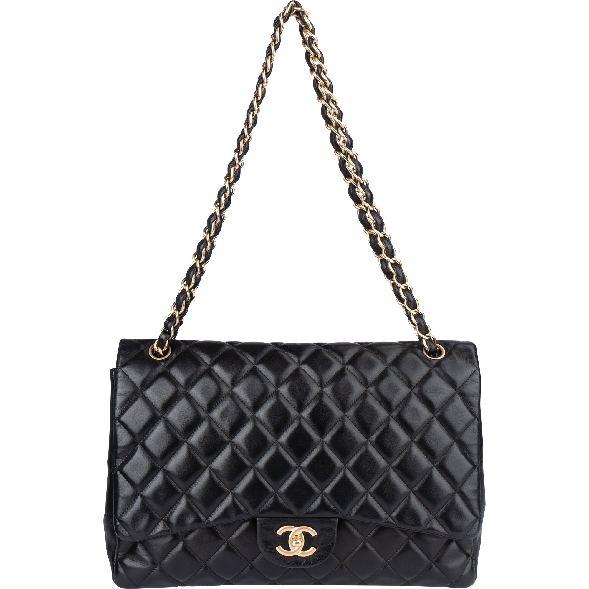 Chanel Quilted Lambskin Maxi Single Flap Crossbody - vintageandkickz