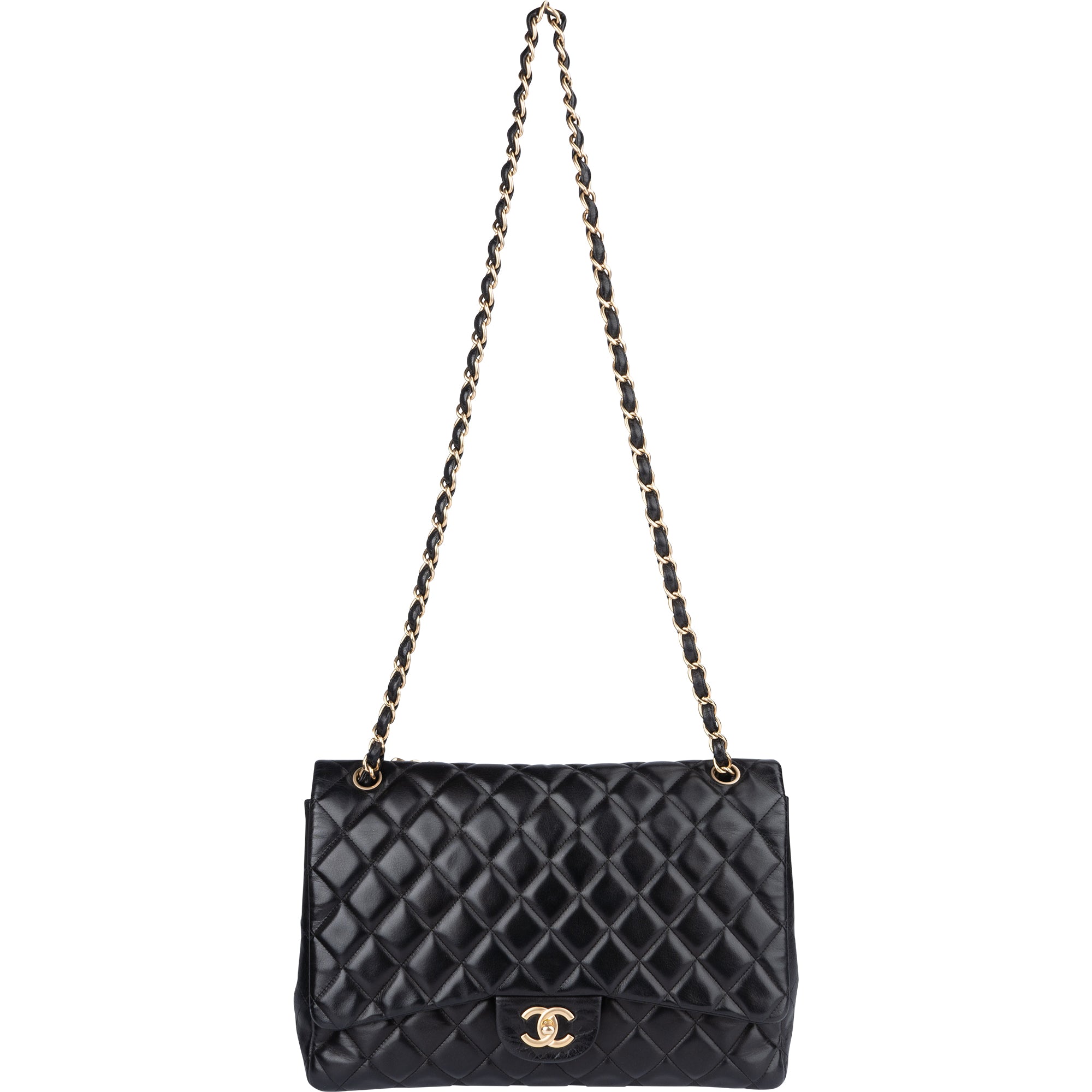 Chanel Quilted Lambskin Maxi Single Flap Crossbody - vintageandkickz