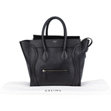 Celine Black Leather Luggage Handbag