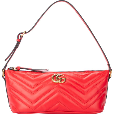 Gucci Rosso Leather Marmont Shoulder Bag - vintageandkickz