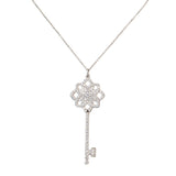 Tiffany & Co. 950 Platinum Crystal Woven Key Necklace