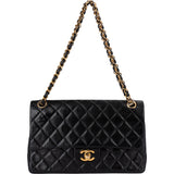 Chanel Quilted Lambskin 24K Gold Medium Double Flap Shoulder Bag