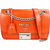 Prada Patent Leather Saffiano Lock Crossbody Bag