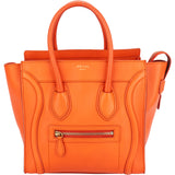 Celine Orange Leather Luggage Handbag