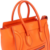 Celine Orange Leather Luggage Handbag