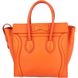 Celine Orange Leather Luggage Handbag