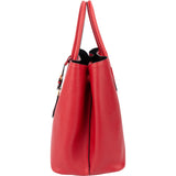 Prada Red Saffiano Leder Double Handbag
