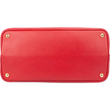 Prada Red Saffiano Leder Double Handbag