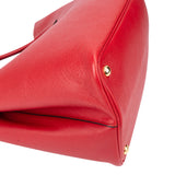 Prada Red Saffiano Leder Double Handbag
