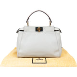 Fendi Grey Leather Peekaboo Handbag