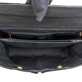 Gucci Black Suede Bamboo Handbag