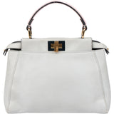 Fendi Grey Leather Peekaboo Handbag