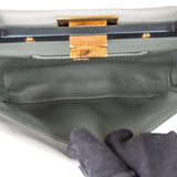 Fendi Grey Leather Peekaboo Handbag