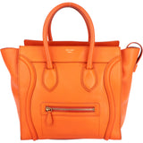 Celine Orange Leather Luggage Handbag