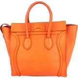 Celine Orange Leather Luggage Handbag