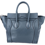 Celine Blue Leather Luggage Handbag