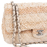 Chanel Quilted Tweed Medium Double Flap Crossbody Bag