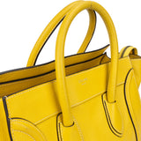 Céline Yellow Leather Luggage Handbag