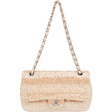 Chanel Quilted Tweed Medium Double Flap Crossbody Bag