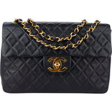 Chanel Quilted Lambskin 24K Gold Maxi Single Flap Crossbody Bag