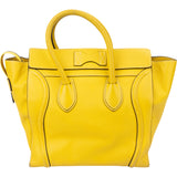 Céline Yellow Leather Luggage Handbag