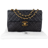 Chanel Quilted Lambskin 24K Gold Maxi Single Flap Crossbody Bag