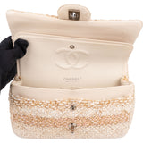 Chanel Quilted Tweed Medium Double Flap Crossbody Bag