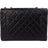 Chanel Quilted Lambskin 24K Gold Jumbo Single Flap Crossbody Bag