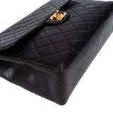 Chanel Quilted Lambskin 24K Gold Jumbo Single Flap Crossbody Bag
