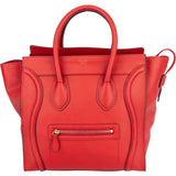 Celine Red Leather Luggage Handbag