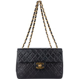Chanel Quilted Lambskin 24K Gold Maxi Single Flap Crossbody Bag