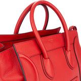 Celine Red Leather Luggage Handbag