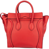 Celine Red Leather Luggage Handbag