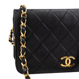 Chanel Quilted Lambskin 24K Gold Single Flap Crossbody Bag