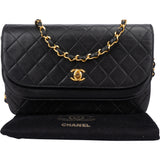 Chanel Quilted Lambskin 24K Gold Halfmoon Double Flap Shoulder Bag