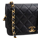 Chanel Quilted Lambskin 24K Gold Single Flap Shoulder Bag