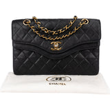 Chanel Quilted Lambskin 24K Gold Double Flap Shoulder Bag