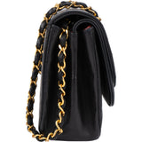 Chanel Quilted Lambskin 24K Gold Halfmoon Double Flap Shoulder Bag