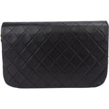 Chanel Quilted Lambskin 24K Gold Halfmoon Double Flap Shoulder Bag