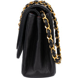 Chanel Quilted Lambskin 24K Gold Halfmoon Double Flap Shoulder Bag