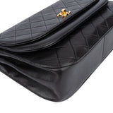 Chanel Quilted Lambskin 24K Gold Halfmoon Double Flap Shoulder Bag