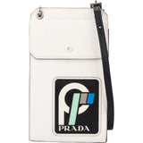 Prada White Saffiano FW18 Slim Mini Crossbody Bag